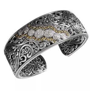 Balissima by EFFY® Diamond Round Swirl Diamond Cuff in 18k Gold and SSilver